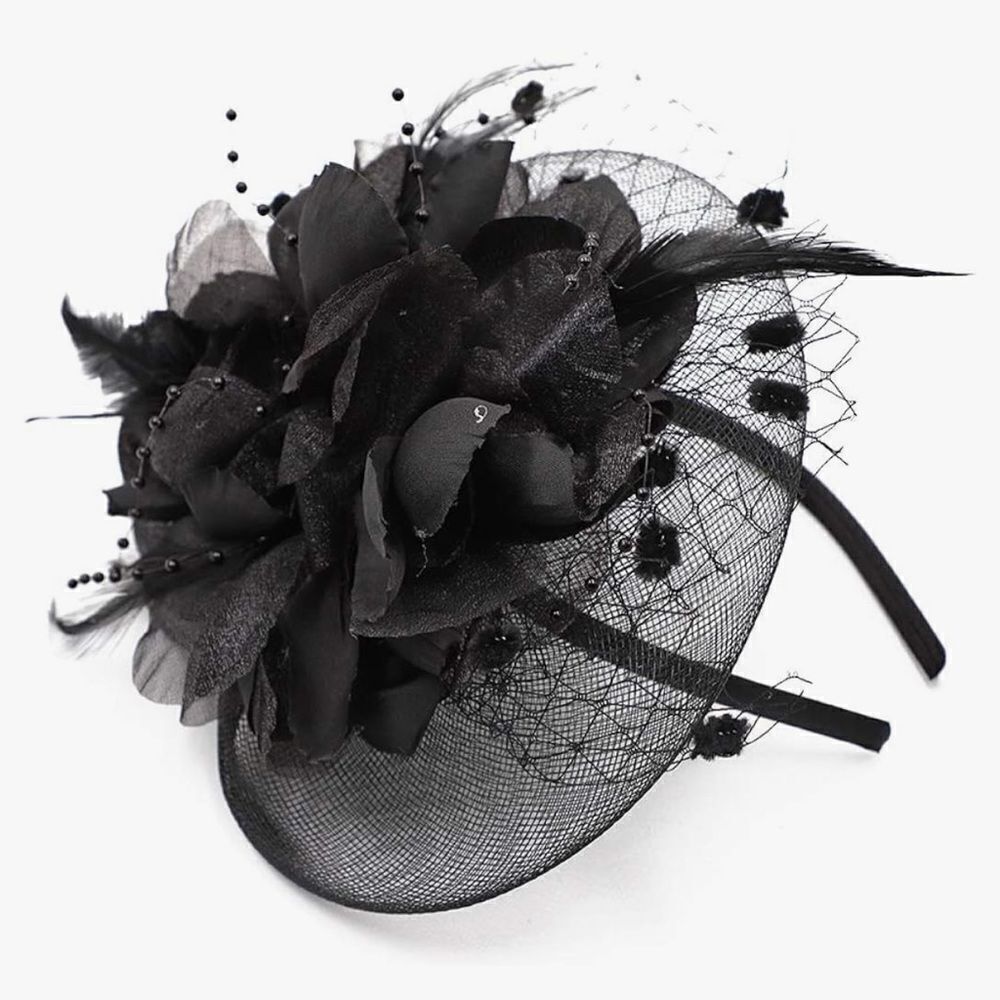 Fascinator Hat , pill box Tea Party Feather Headband, Cocktail Hat Weddings - Picture 4 of 8